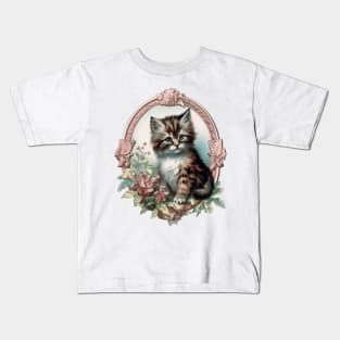 Vintage Cute Kitten Kids T-Shirt